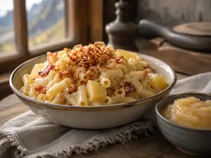 Älplermagronen, a traditional Swiss dish or speciality