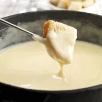 Fondue, a traditional Swiss dish or speciality