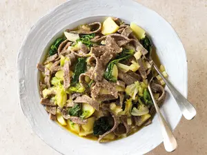Pizzoccheri, a traditional Swiss dish or speciality