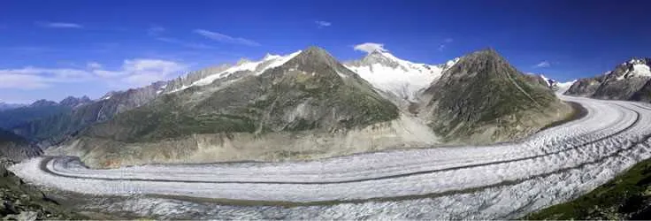 Panoramic view of the Aletsch Glacier