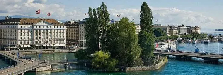 Geneva lakeside cityscape and harbour