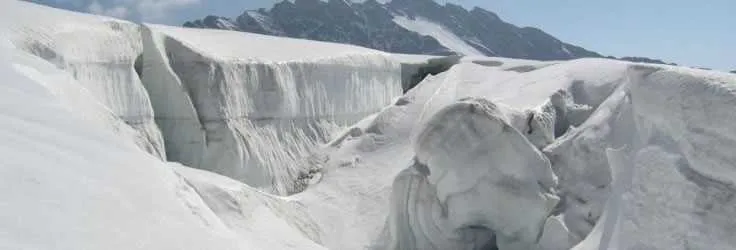 Glacier crevasses in the Swiss Alps