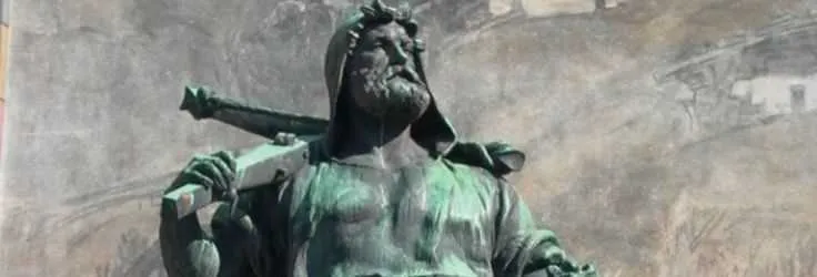 Historic Swiss warrior statue