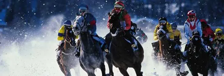 Horse racing event on snow in Switzerland