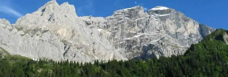 Limestone mountain landscape in the Swiss Alps