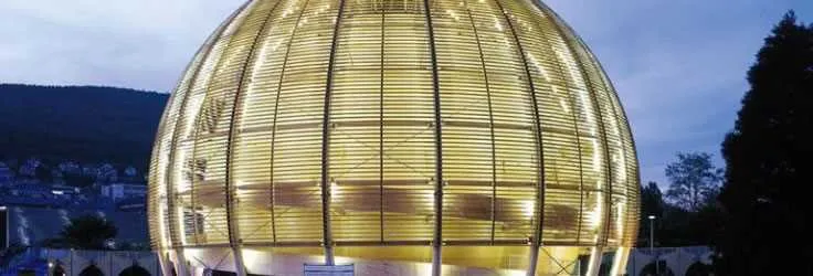 Modern glass-domed building in Switzerland