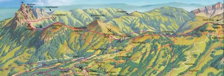 Relief map showing the landscape of Switzerland