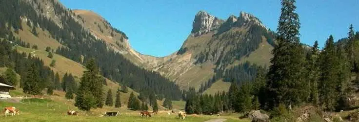Rugged mountain valley in Switzerland