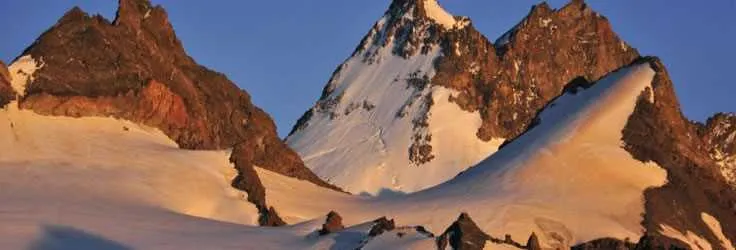 Snow-covered alpine peaks in Switzerland
