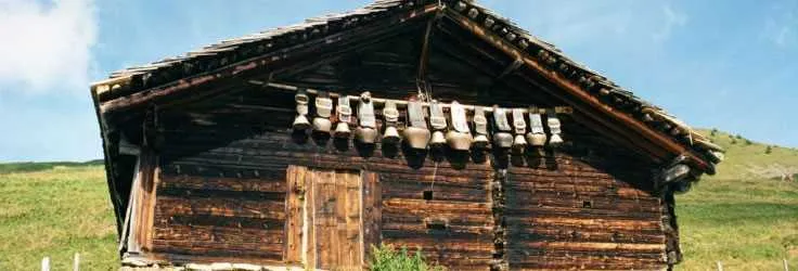 Traditional wooden chalet in the Swiss Alps
